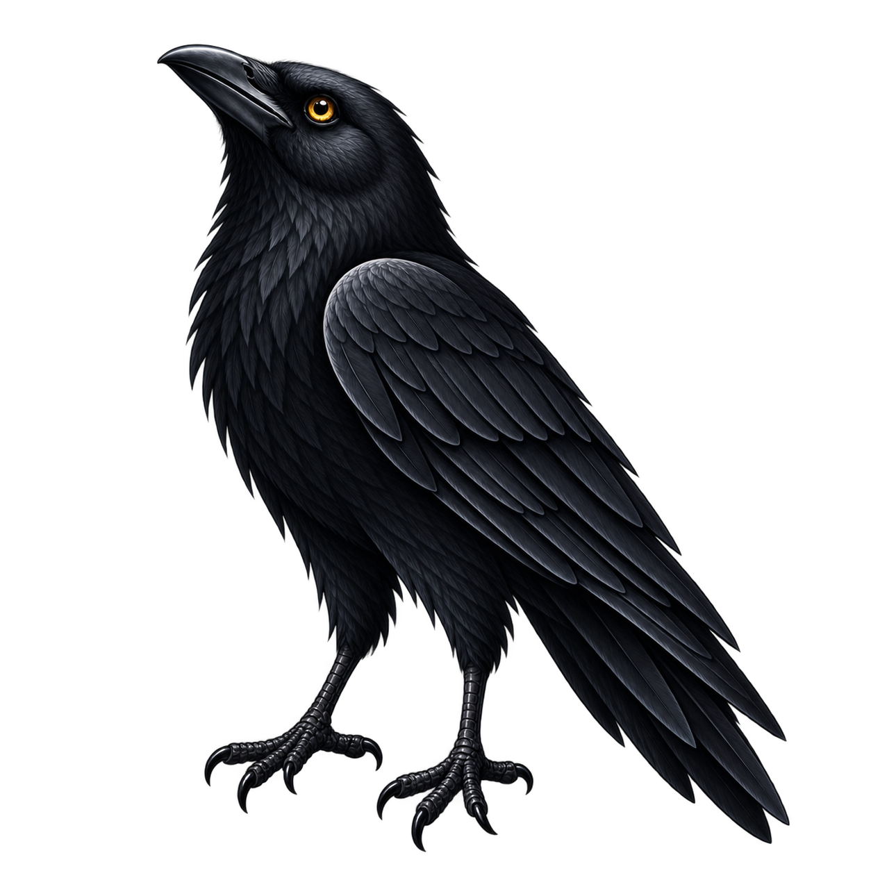 Le corbeau Yataga attentif à une notification