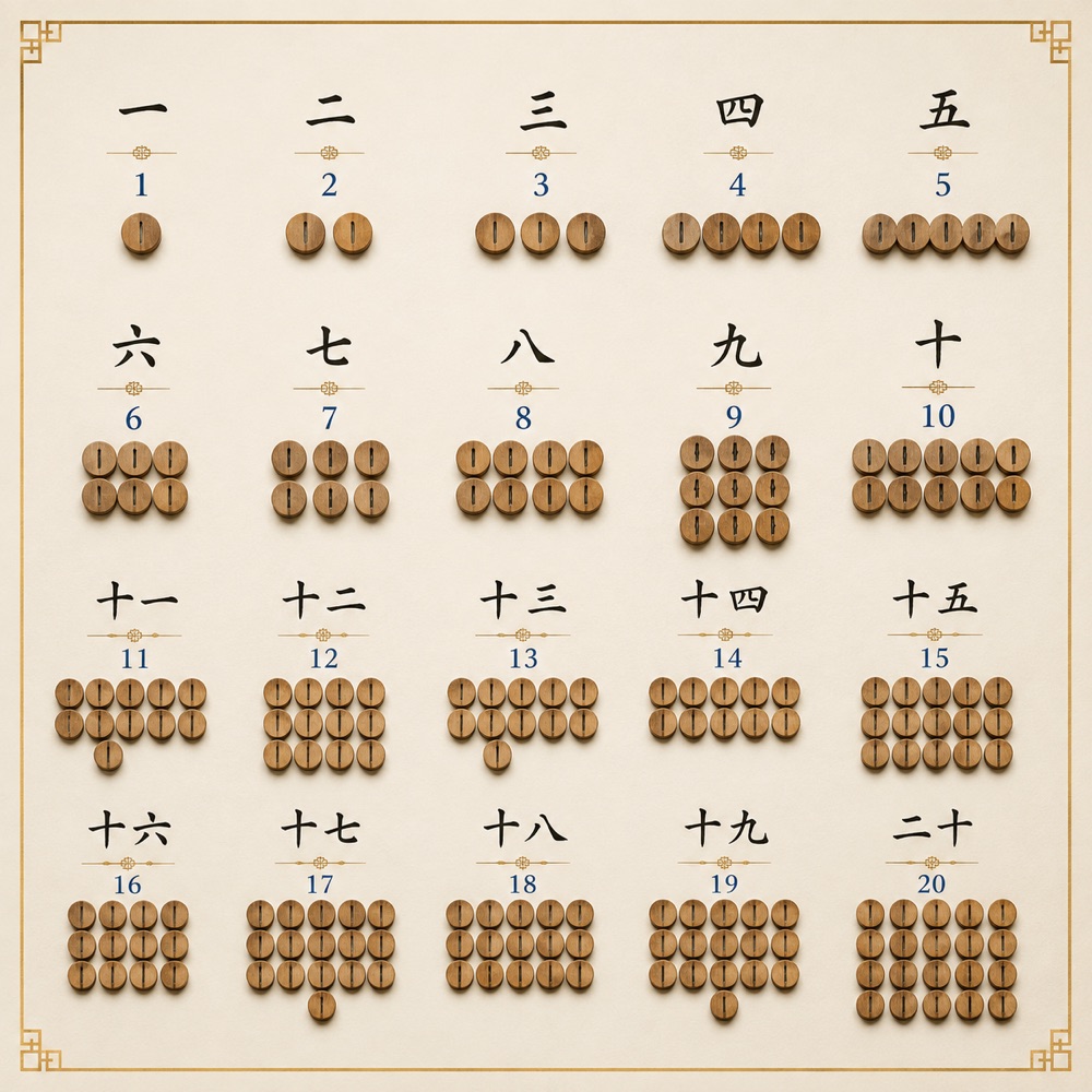 Illustration de la liste Les nombres de 1 à 20