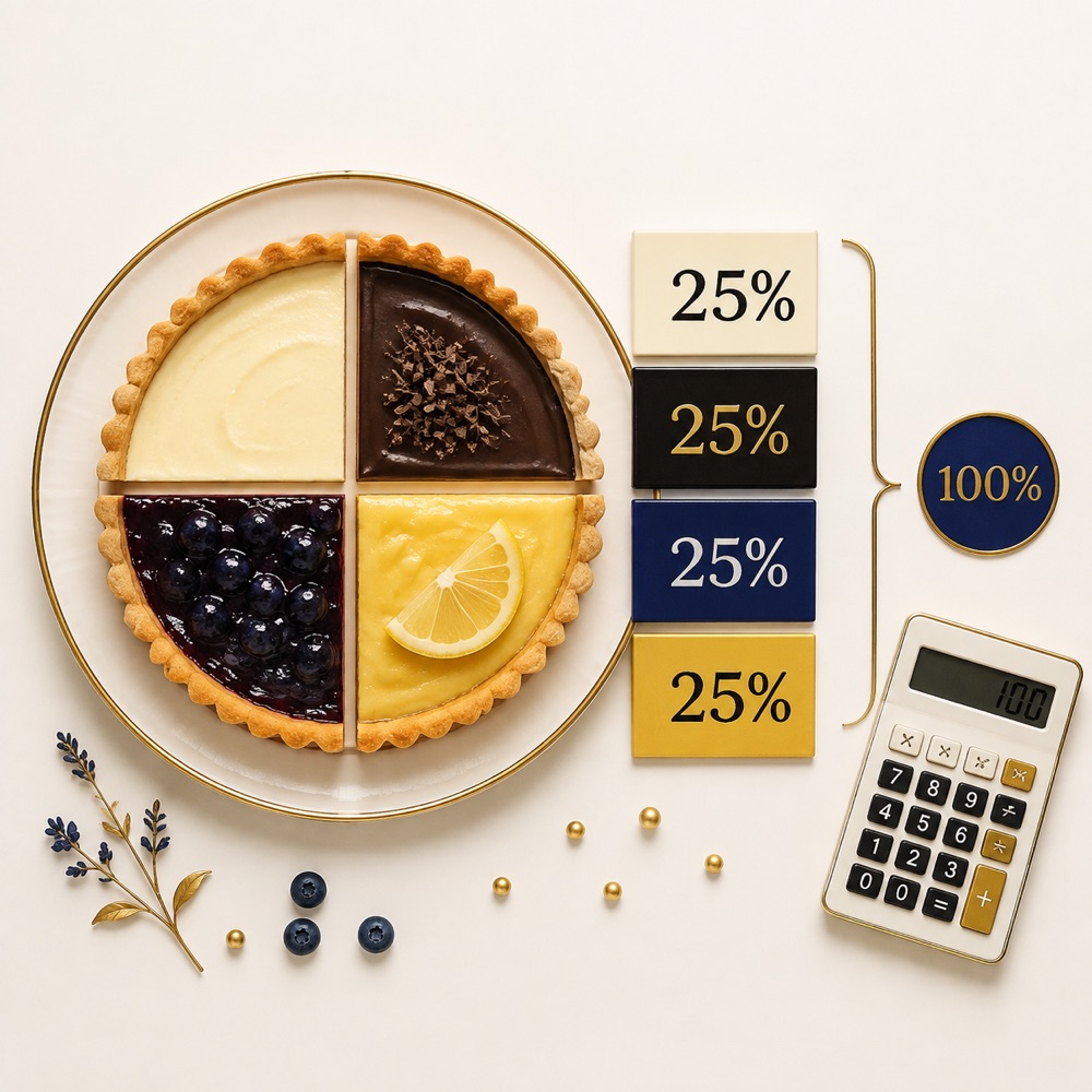 Illustration de la liste Fractions et pourcentages utiles